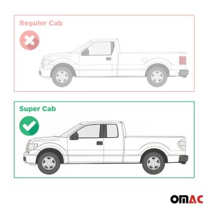 Ford F-150 Super Cab Side Steps - Omac - APA Aluminium (203) 2Pcs - Silver Black - '04-'14